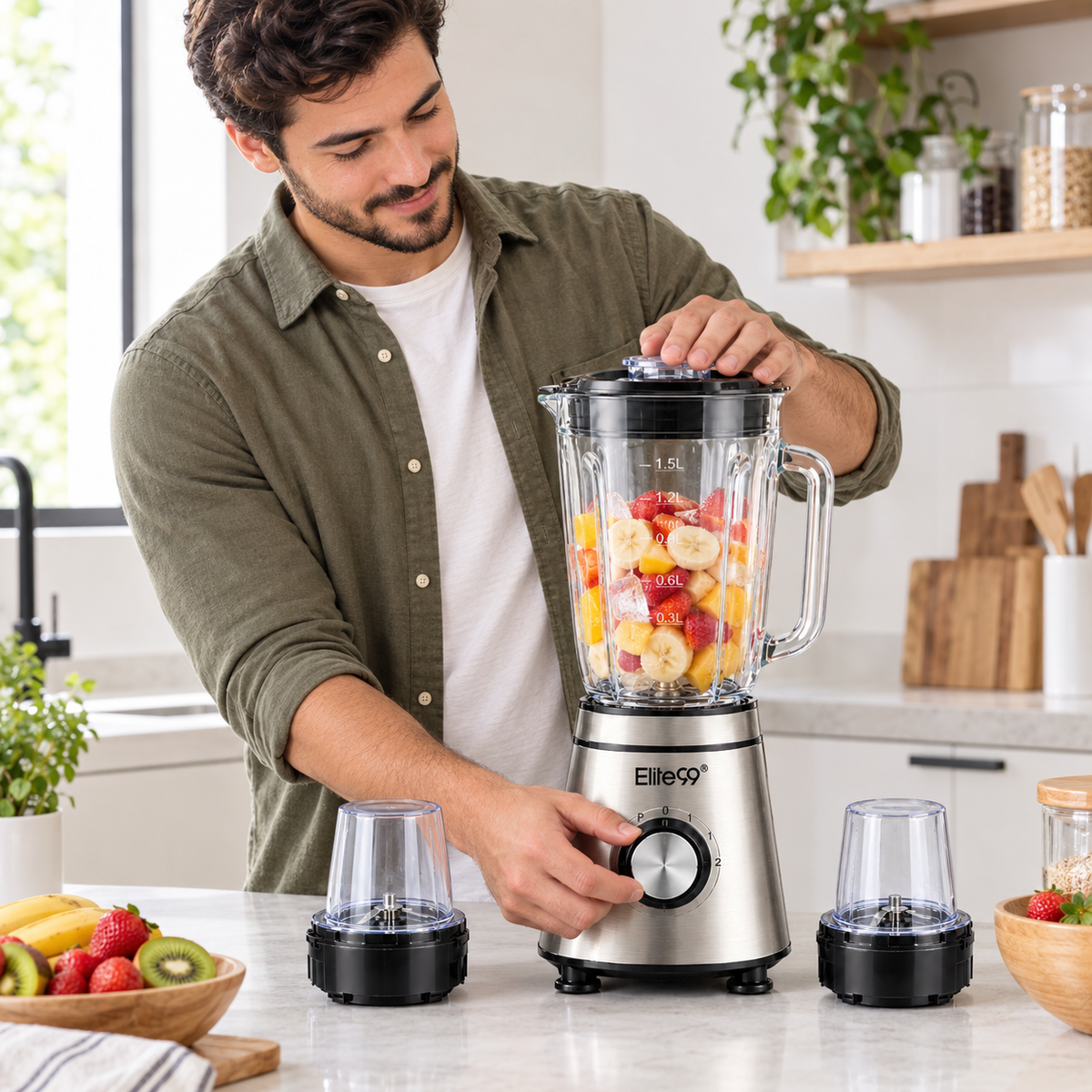 Elite99 – ELT-2420 – Blender de Cuisine - Puissance 1050 W