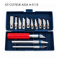 Kit Cutteur de Précision AIDA A-5113 - 13 Pieces avec Etui