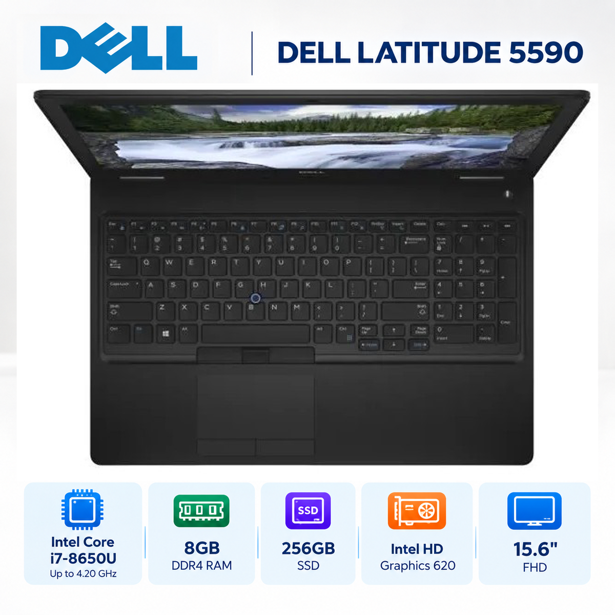 Dell Latitude 5590 – Intel® Core™ i7 / RAM 8GB / SSD 256GB / Écran 15.6″ / Occasion Garantie