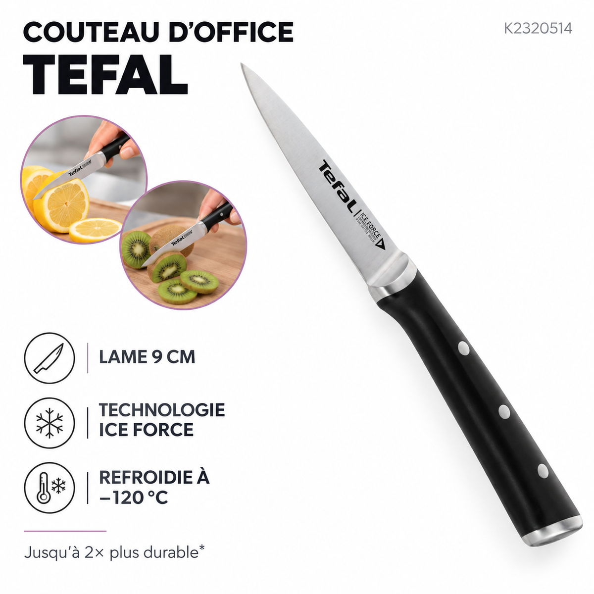 Tefal Ice Force K2320514 – Couteau de chef 20 cm