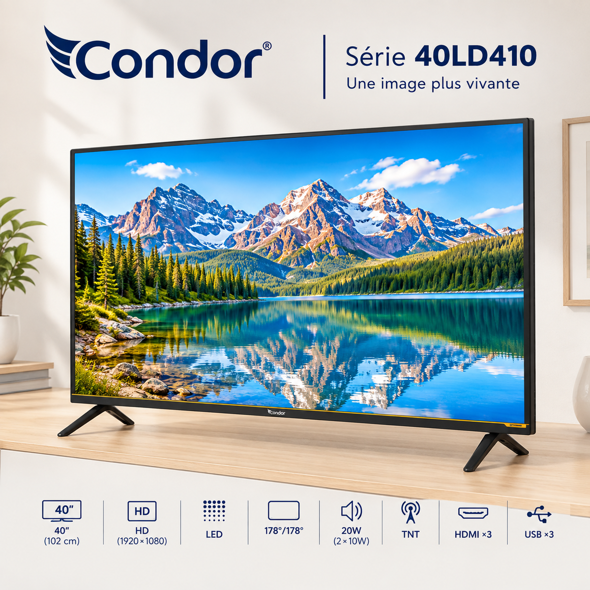TV 40" Condor FHD Framless 40LD410