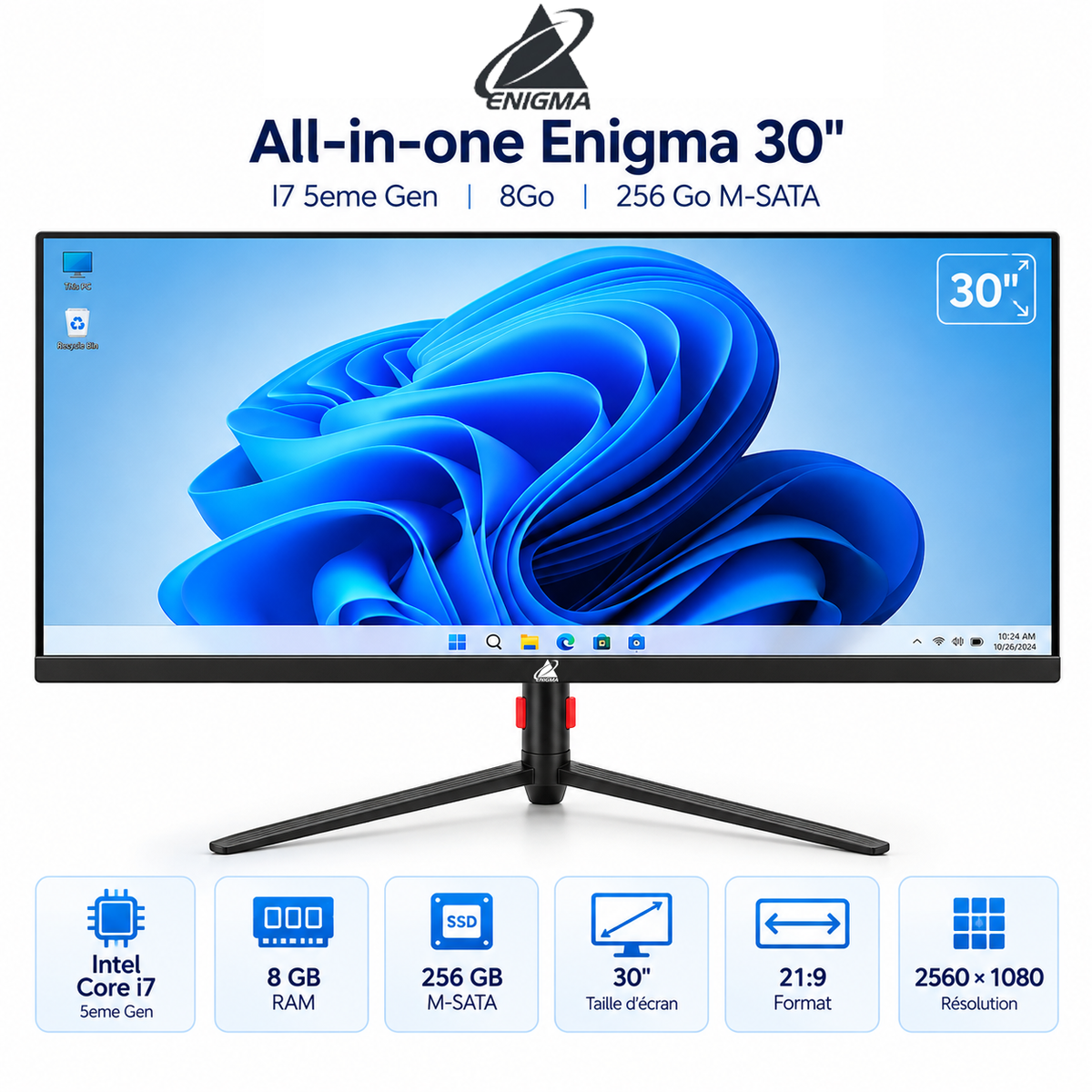 All in one Enigma 30" I7 5eme Gen 8Go 256 M-SATA