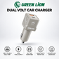 Green Lion Dual Volt 60W - Chargeur Voiture USB-C/USB-A GL-CC12
