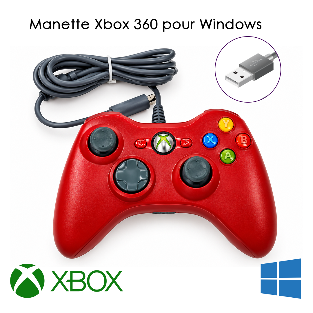 Manette Xbox 360 pour Windows / Xbox Rouge