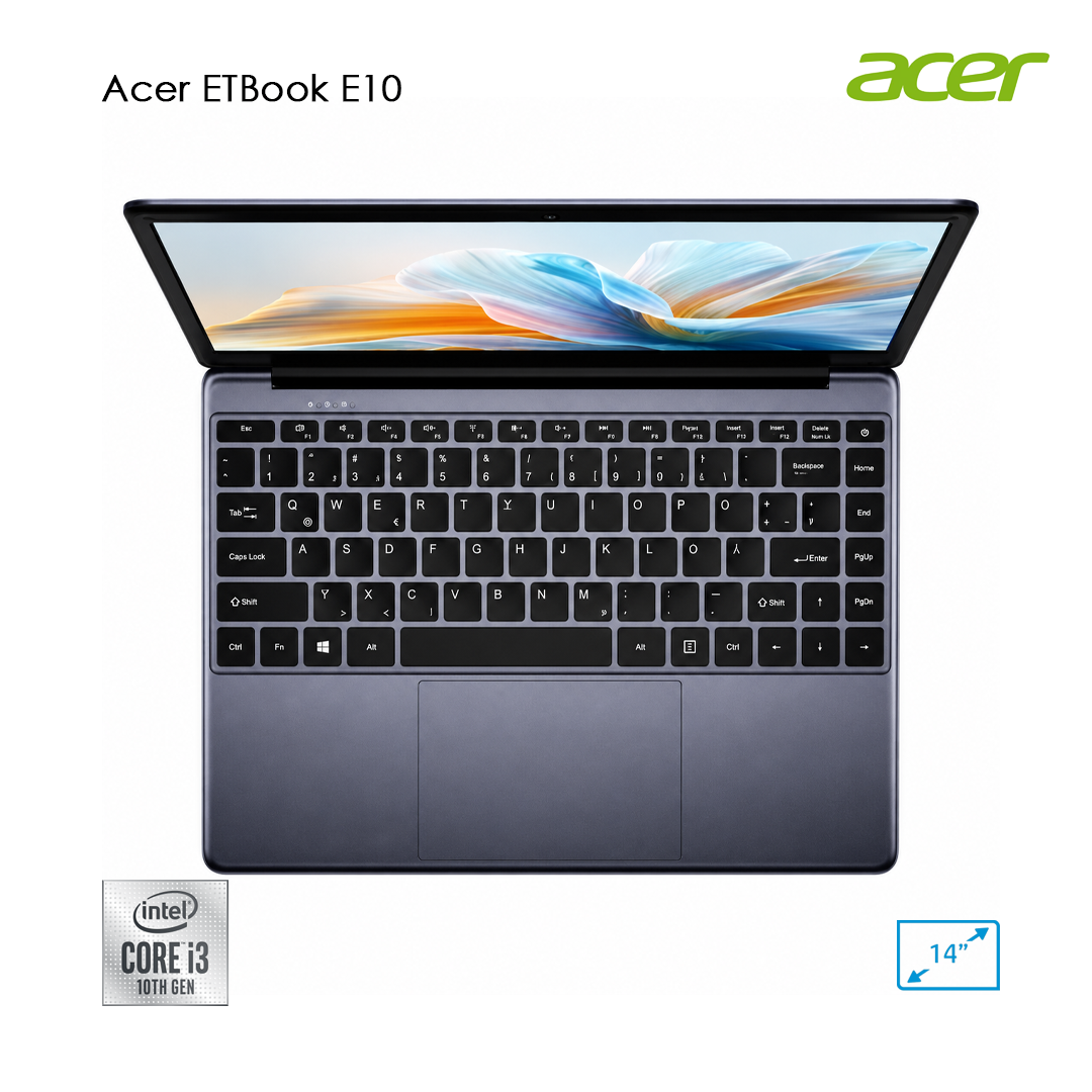 Acer ETBook E10 – Intel Core i3 | 8GB RAM | SSD 256GB | Intel UHD Graphics 615 | Écran 14″
