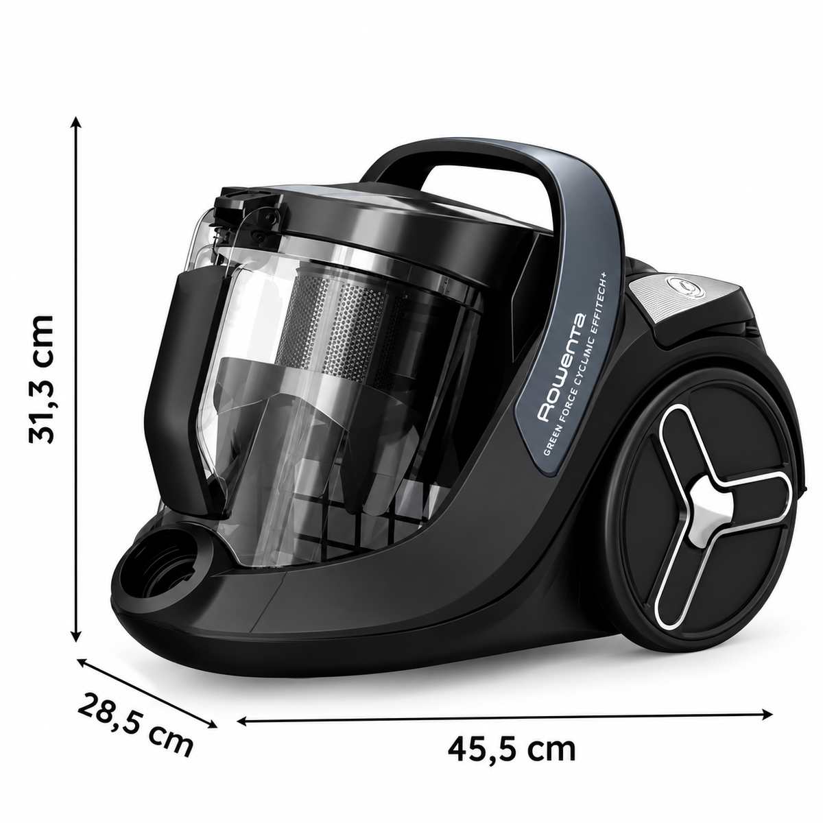 Aspirateur Sans Sac Cyclonique Silencieux 500W Avec Bac XXL 2.5L Green Force Cyclonic Effitech Rowenta RO7C36EA