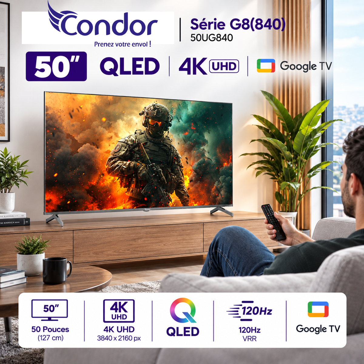 TV 50 CONDOR 4K 120HZ/G8 GAMING SERIES  - 50UG840