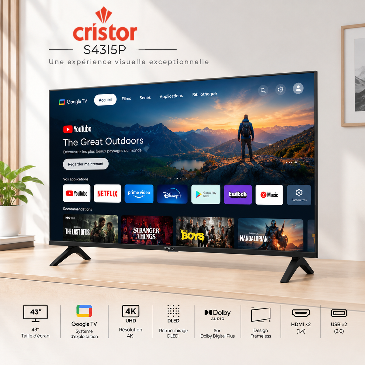 TV 43 CRISTOR SMART 4K S43I5P
