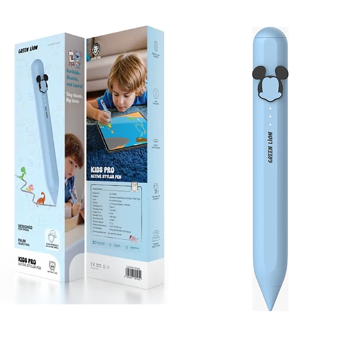 Stylet actif enfants Green Lion GL-Pen8 Kids Pro