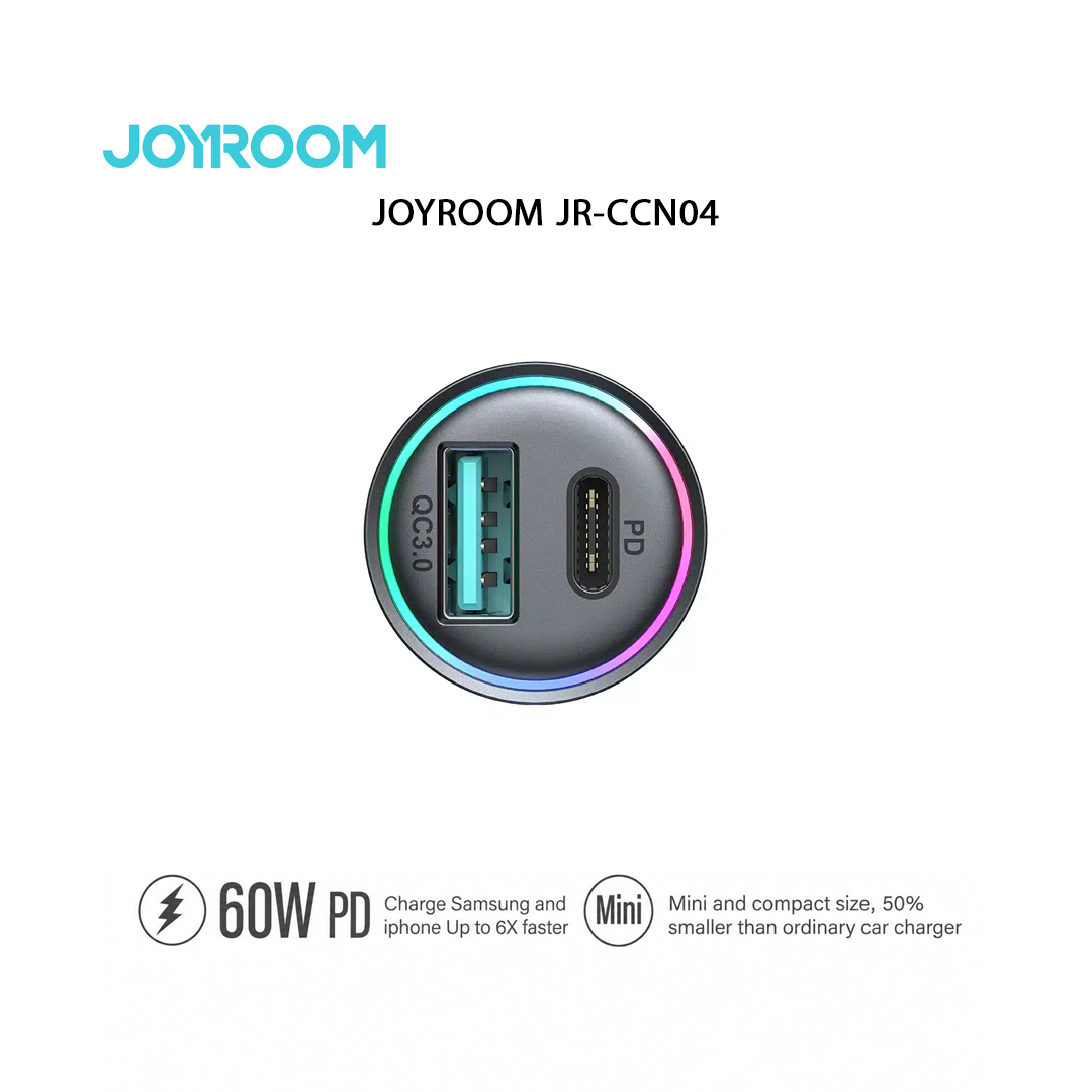 Chargeur Voiture Mini Métal JOYROOM JR-CCN04 - 60W PD Charge Rapide
