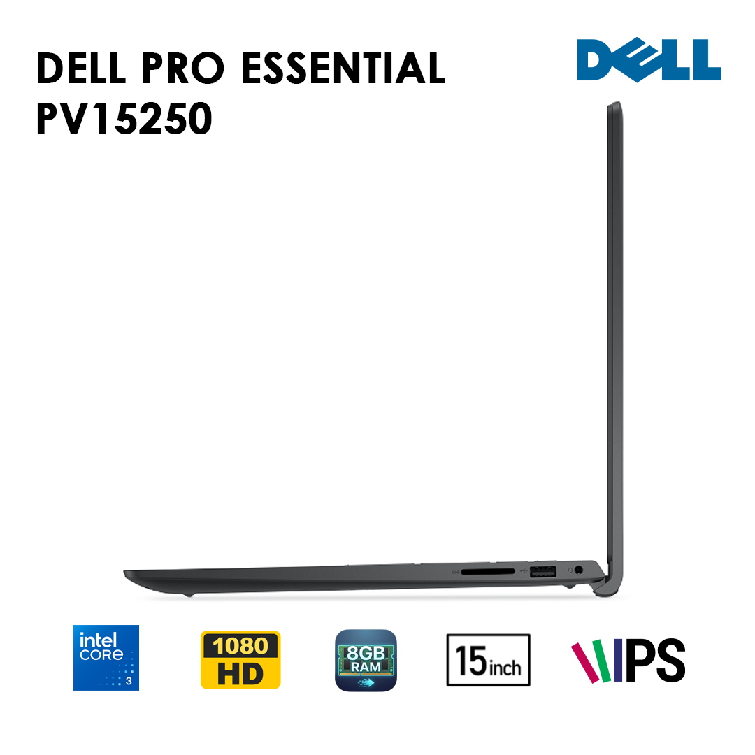 Dell Pro Essential PV15250 – Intel® Core™ 3 100U | RAM 8GB/16GB | SSD 512GB | Écran 15.6″ Full HD | Neuf