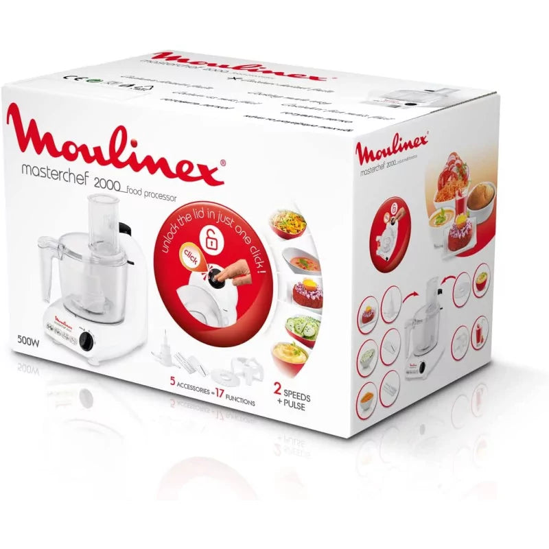 Moulinex – Masterchef 2000 FP211110 – Robot Multifonction - 500W, 7 en 1 avec Touche Pulse