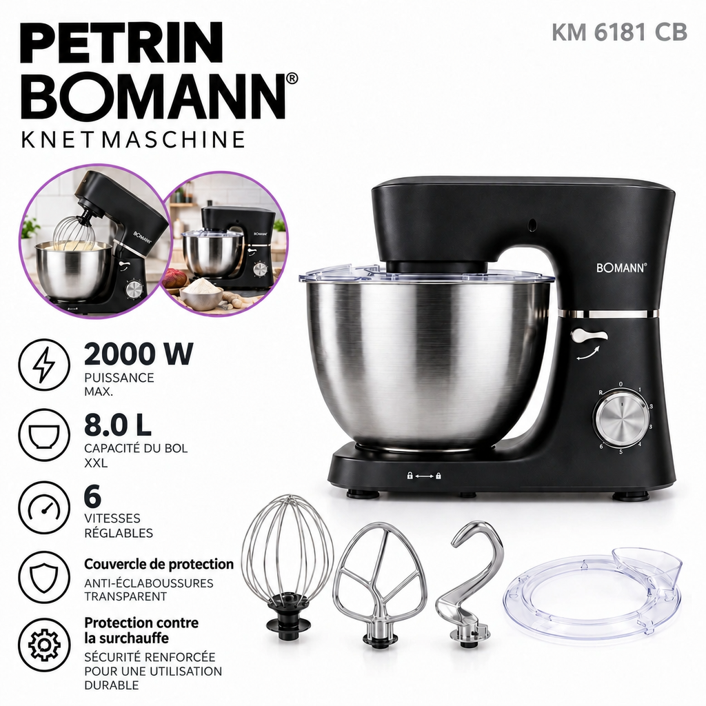 Bomann KM 6181 CB – Petrin - Puissance 2000 W (Capacite 8 L)