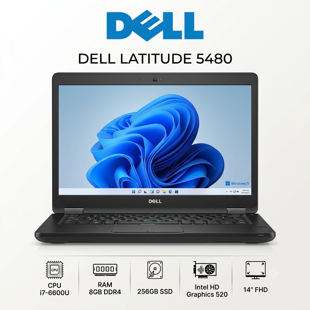 Dell Latitude 5480 – Intel® Core™ i7-6600U / RAM 8GB / SSD 256GB / Écran 14″ Full HD