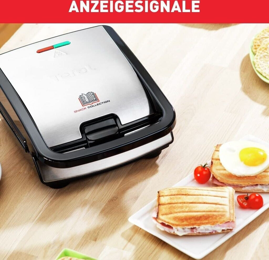 Tefal Snack Collection SW857D12 Appareil Gaufre et Grill - Plaques Interchangeables Antiadhésives