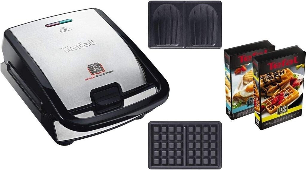 Tefal Snack Collection SW857D12 Appareil Gaufre et Grill - Plaques Interchangeables Antiadhésives