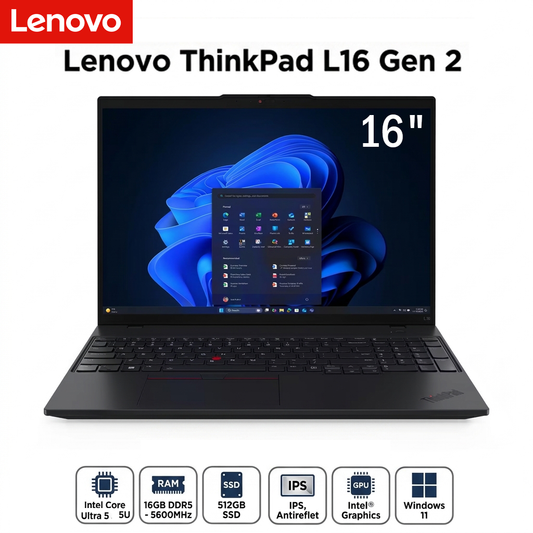 Lenovo ThinkPad L16 Gen 2 – Intel Core Ultra 5 255U - 16GB RAM - SSD 512GB - Ecran 16″ -   Etat Neuf
